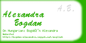 alexandra bogdan business card